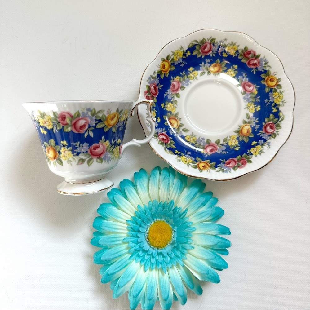 Vintage Teacup & Saucer - Adoration Garland Series